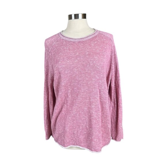 Eileen Fisher Sweater Women Medium M Organic Cotton & Linen Pink boho Lagenlook - Picture 3 of 14